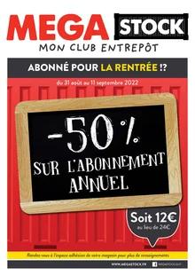 Catalogue promo mega stock du 31 août au 11 septembre 2022